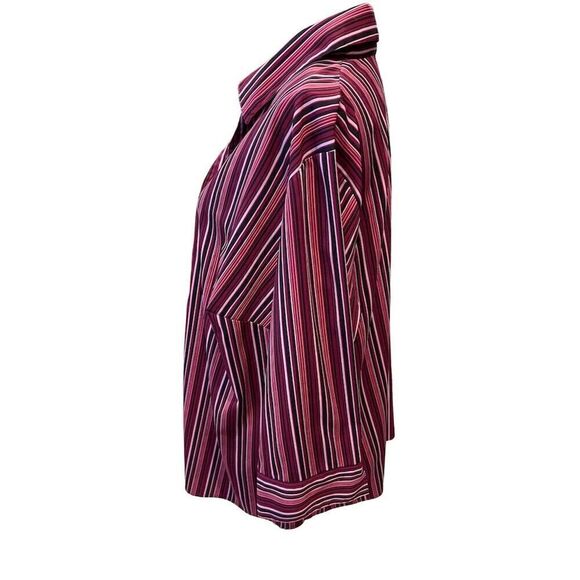 Kim Rogers Women's 2XL Striped Button-Up Blouse Multicolor Long Sleeve - Picture 3 of 8